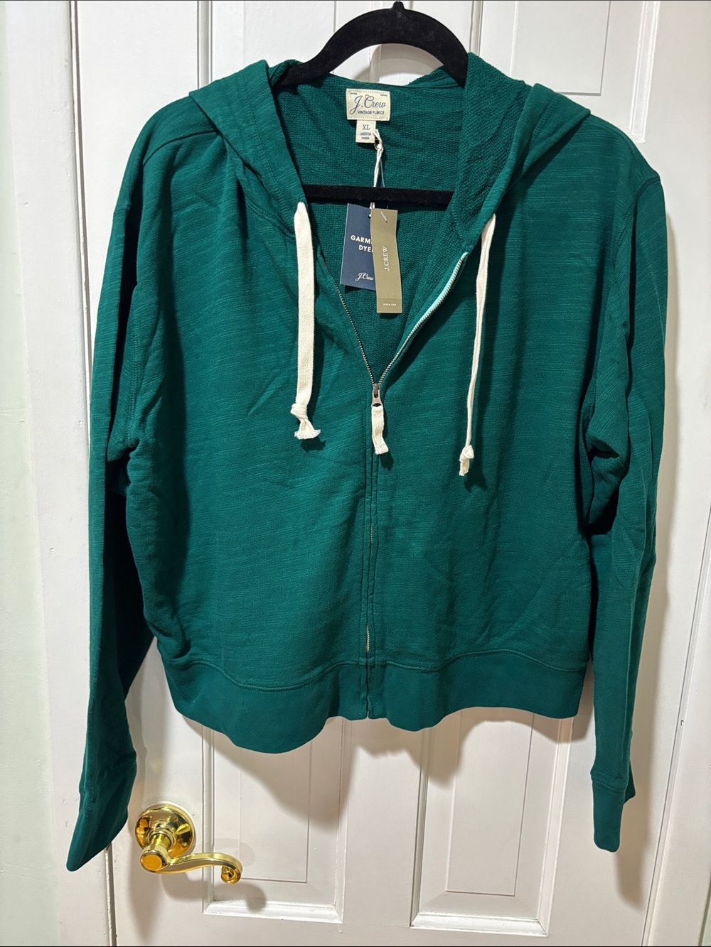 J. Crew Women's Green Zip Hoodie Jacket